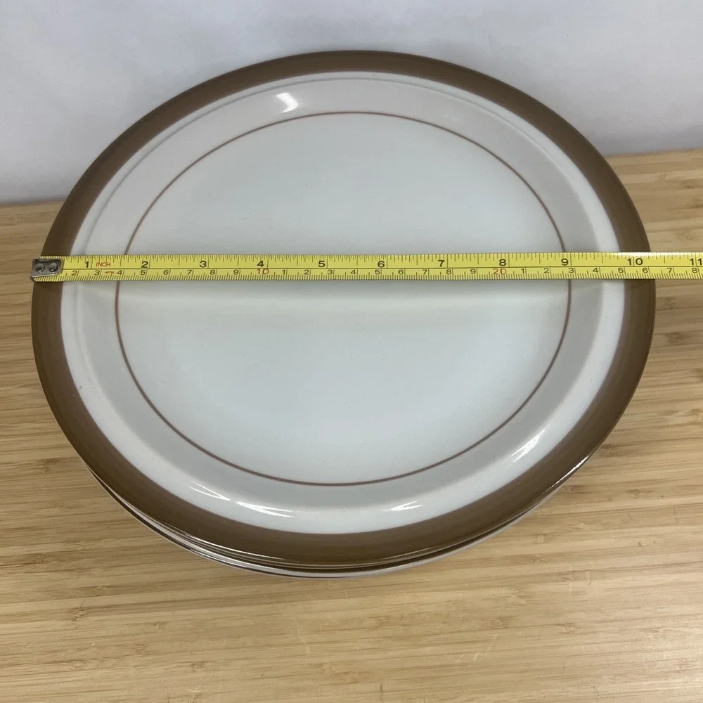 Set (7) Monterrey‎ Stoneware Brown MSI Japan Dinner Plates 10.25